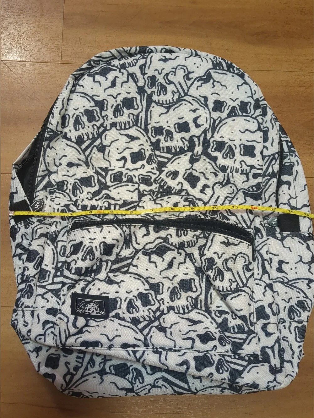 Lurking Class by Sketchy Tank Skulls Black & White Backpack Adjustable Straps